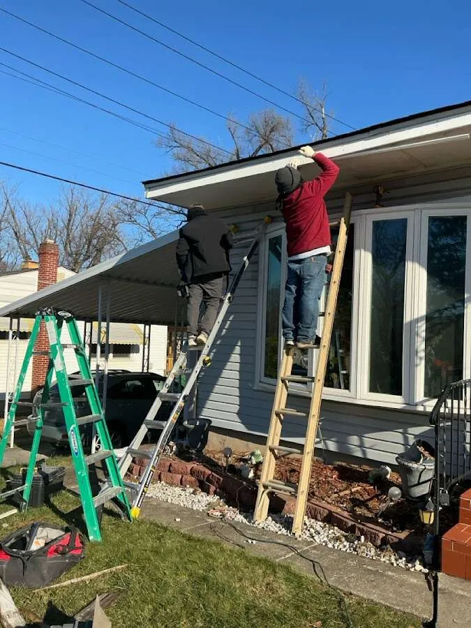 Restoration crew performing exterior repair in Chesterfield